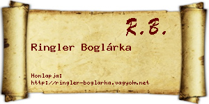 Ringler Boglárka névjegykártya